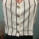 Timing White with Black stripes Crop Top Strapless with Size XL. Photo 3