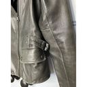 Banana Republic  Brown/Gray 100 % Leather Moto Zip Front Jacket Size Small Photo 3