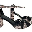 Fendi FIDI by  Women's Black Gray Snakeskin Sparkle Chunky Heels Size 9 Photo 0