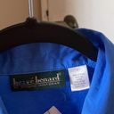 Harvé Benard NWOT Harve Benard Royal Blue w White Stitching Button Down Blouse L Photo 3