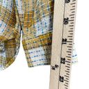 Pilcro  Anthropologie Blouse Womens S Yellow Plaid Blue Stitched Button Up Shirt Photo 10