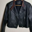 Paige NWOT  black leather / silk jacket with brown collared lining (‎ XS ) Photo 2