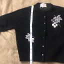 Krass&co Charles & . Black and silver embroidered floral sweater size small Photo 7