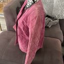 Chico's CHICO’S Pink Leather Suede Jacket Size 1 Chico’s (Medium) Photo 2