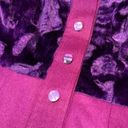 Vintage 70's Purple Dress Faux Fur Bodice Long Sleeve Felt Collared Berry Jewel Photo 7