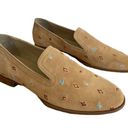 Rag and Bone  Amber Embroidered Suede Loafer Flat in Tan Multi Size 38 Photo 0