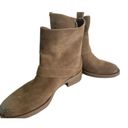 Nine West 6.5 NEW  Taupe Suede Leather Distressed Buckle Moto Ankle Boots Women's Photo 4