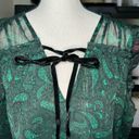 The Loft NWT Shimmer Paisley Velvet Flutter Tie Neck Top Sz XXL 2x Photo 2