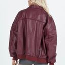 Princess Polly Burgundy Bomber Jacket Photo 1