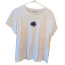 June  Crewneck T-Shirt White Navy Daisy Photo 0