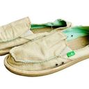 Sanuk  Beige Canvas Slip On Loafers Size 9 Photo 0