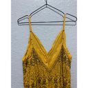 Free People  Arizona Nights Embellished Slip Dress Beaded Sz XS Gold Boho Party Photo 7