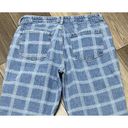 BP  Womens Mid High Rise Straight Leg Plaid Denim Jeans Retro Y2k 70s 80s 32 Photo 8