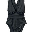 Chelsea28  Womens 4 Way Convertible One Piece Swimsuit L Black Halter Crossback Photo 1