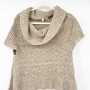 Anthropologie  Moth Womens Wool Blend Cable Knit Cowl Neck Sweater Size S Tan Photo 1