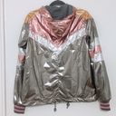 Magic Mother Triple Stripe Sport Breaker Jacket Size XS Silver Metallic  NWT Photo 4