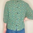 Ro & De Anthropologie  Green Ruffle Colorful Square Blouse Photo 5