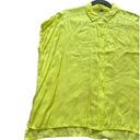 Young Fabulous and Broke  Women's Small Silky Lime Green Button Up Blouse Photo 4