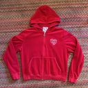 Brighton  RED VELVET VELOUR ZIP UP HOODIE Photo 6