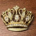 Vintage Kenneth J Lane KJL for Avon crown Rhinestone brooch pin. Photo 0