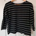 ZARA  Basics Black and White Stripes Quarter Sleeve Shirt Photo 1