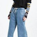 ZARA  Trafaluc Denim Y2K Acid Wash Wide Leg Jeans Cropped Limited Edition Size 4 Photo 0