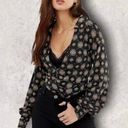 Free People Sydneys Party Top XS Medallion Printed Deep V Revolve Black Trendy Photo 6