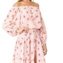 Alexis  Tilia Off the Shoulder Floral Print Tiered Midi Dress Tassel Tie Pink Photo 13