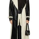 RONNY KOBO Baylor Faux Leather Trench Coat Black Ivory Womens Size Large Photo 0