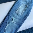 Bebe  Distressed Patched Blue Jeans Sz 27 Photo 5