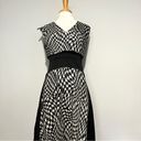 Tracy Reese  Black White Malak Houndstooth Jacquard MIDI Dress Size 6 Photo 8