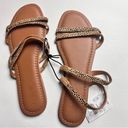 J.Crew  Women’s Double Strapped Animal Print Low Heel Comfortable Sandals Sz 8 Photo 1