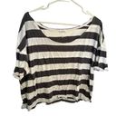 Kirra  Oversized Cropped T Shirt Gray White Stripes Photo 0