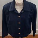 St. John by Marie Gray Navy Blue Gold Button Denim Jacket, size 2 Photo 0