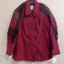 Croft & Barrow NEW  Holiday Red Double Breasted Wool Blend Coat 3X w/Scarf Festivus Photo 3