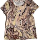 Scotch & Soda Women’s Beige Marble Print Short Sleeve T-Shirt Medium Photo 0