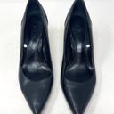 Ralph Lauren Lauren  Black Genuine Leather Pointed Closed Toe Slip on Heel Sz 8.5 Photo 3