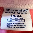 Champion  Reverse Weave Colorblock Cropped Hoodie Cotton Pink Blue Gray Small Photo 2