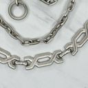 The Bar Silver Tone Metal Chain Link Belt OS One Size Photo 4