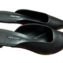 Nine West  Famille Black Mini Heel Leather Pointed Mules Size 10 in Box Photo 3