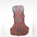 love on a hanger Sheer Red Bohemian Paisley Button Down Racerback Tank Top Small Photo 1