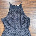 Black Swan  • Charlotte Lace Skater Dress mini apron neck crochet Charcoal Grey Photo 4