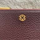 Dagne Dover Danger Dover Burgundy Pebbled Leather Zipper Pouch Clutch Wristlet Wallet Photo 1