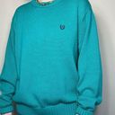 CHAPS  Vintage Teal Oversized Knit Sweater Pullover Photo 0