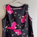 Betsey Johnson  Black Pink Floral Swing Dress A Line Sleeveless - Size 16 Wide Photo 1