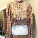 Bohme floral blouse size medium sweetheart back with tie button neck Photo 0