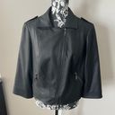 Cache  Women’s Black Moto Jacket Denim Material large Photo 3