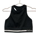 SoulCycle  black longline ribbed sports bra. Size large. Photo 4