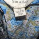 Sim & Sam  Cropped Short Sleeve Floral Top  Size Medium with Smocked Elastic Back Photo 4