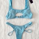 NWT Baby Blue Cutout Bikini Set Size M Photo 0